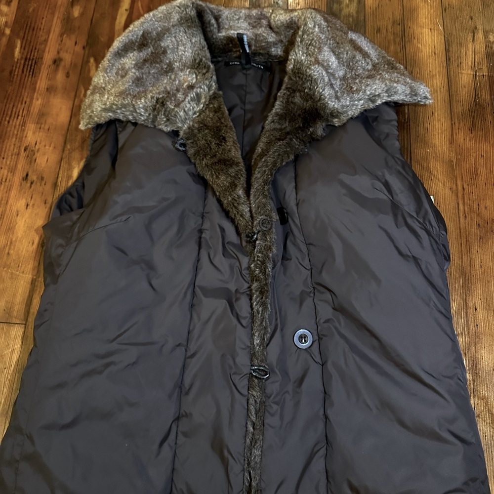 Todd Smith Fur Puffer Vest y2k